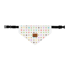 Load image into Gallery viewer, Light Furry Vuiton Faux-Designer Pet Bandana Collar - Your Posh Pet