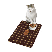 Load image into Gallery viewer, Furry Vuiton Faux-Designer Pet Food Mat - Your Posh Pet