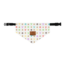 Load image into Gallery viewer, Light Furry Vuiton Faux-Designer Pet Bandana Collar - Your Posh Pet