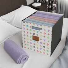 Load image into Gallery viewer, Light Furry Vuiton Faux-Designer Pet Toy Felt Storage Box - Your Posh Pet