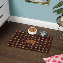 Load image into Gallery viewer, Furry Vuiton Faux-Designer Pet Food Mat - Your Posh Pet