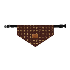 Furry Vuitton Faux-Designer Pet Bandana Collar - Your Posh Pet