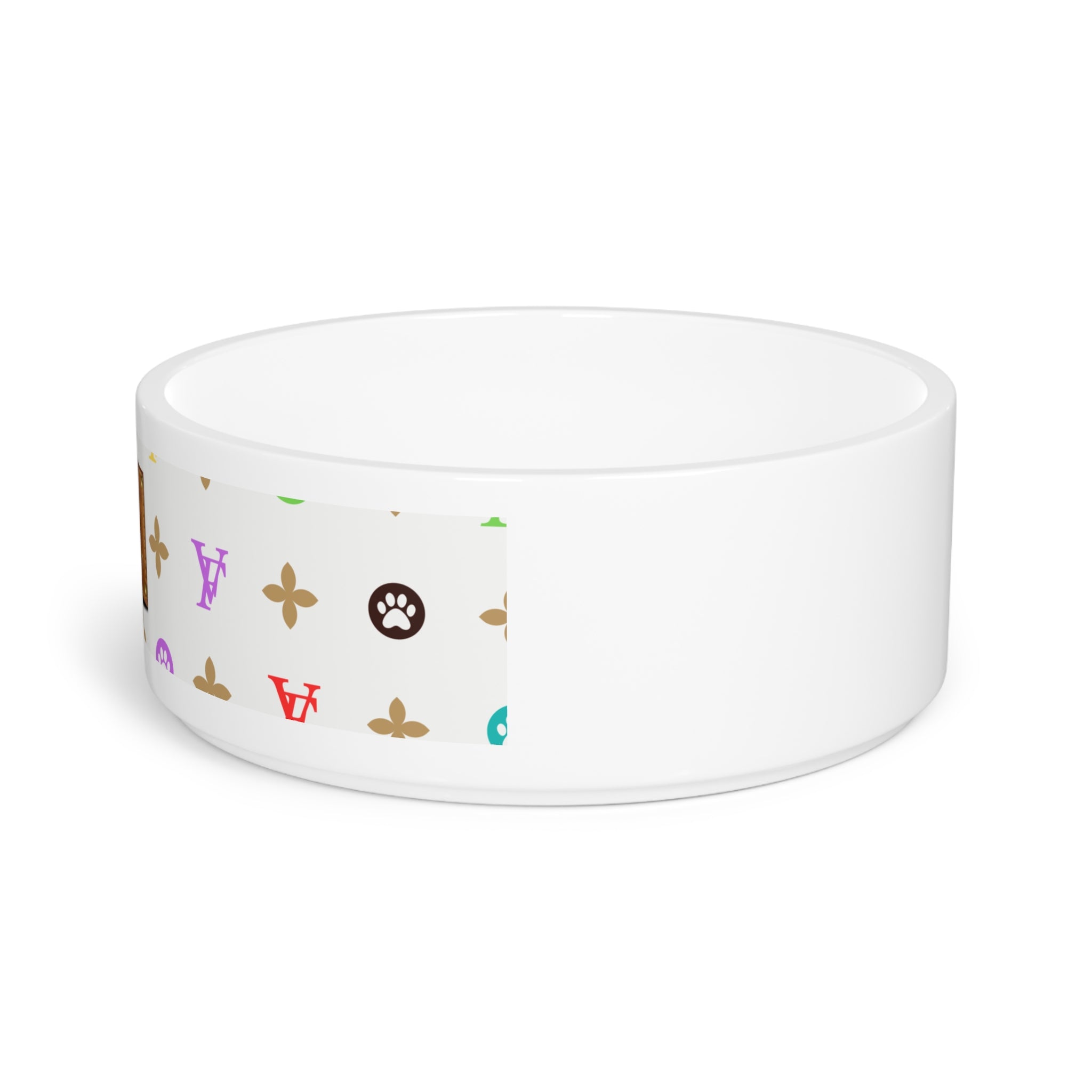 Light Furry Vuiton Pet Bowl-Your Posh Pet