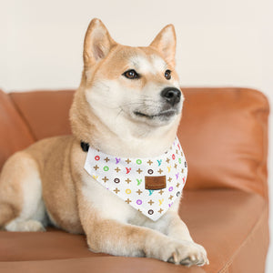 Light Furry Vuiton Faux-Designer Pet Bandana Collar-Your Posh Pet