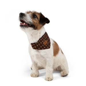 Furry Vuitton Faux-Designer Pet Bandana Collar - Your Posh Pet