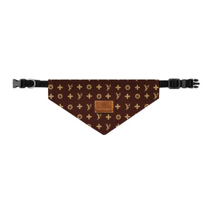 Furry Vuitton Faux-Designer Pet Bandana Collar - Your Posh Pet