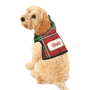 Personalized & Custom Holiday Flannel Design Pet Hoodie - Custom Pet Apparel