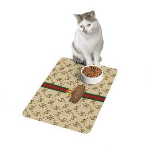 Pucci Faux-Designer Pet Food Mat-Your Posh Pet