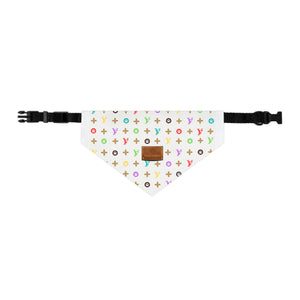 Light Furry Vuiton Faux-Designer Pet Bandana Collar-Your Posh Pet