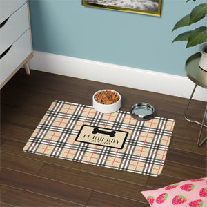 Furberry Faux-Designer Pet Food Mat-Your Posh Pet