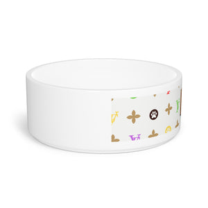 Light Furry Vuiton Pet Bowl-Your Posh Pet