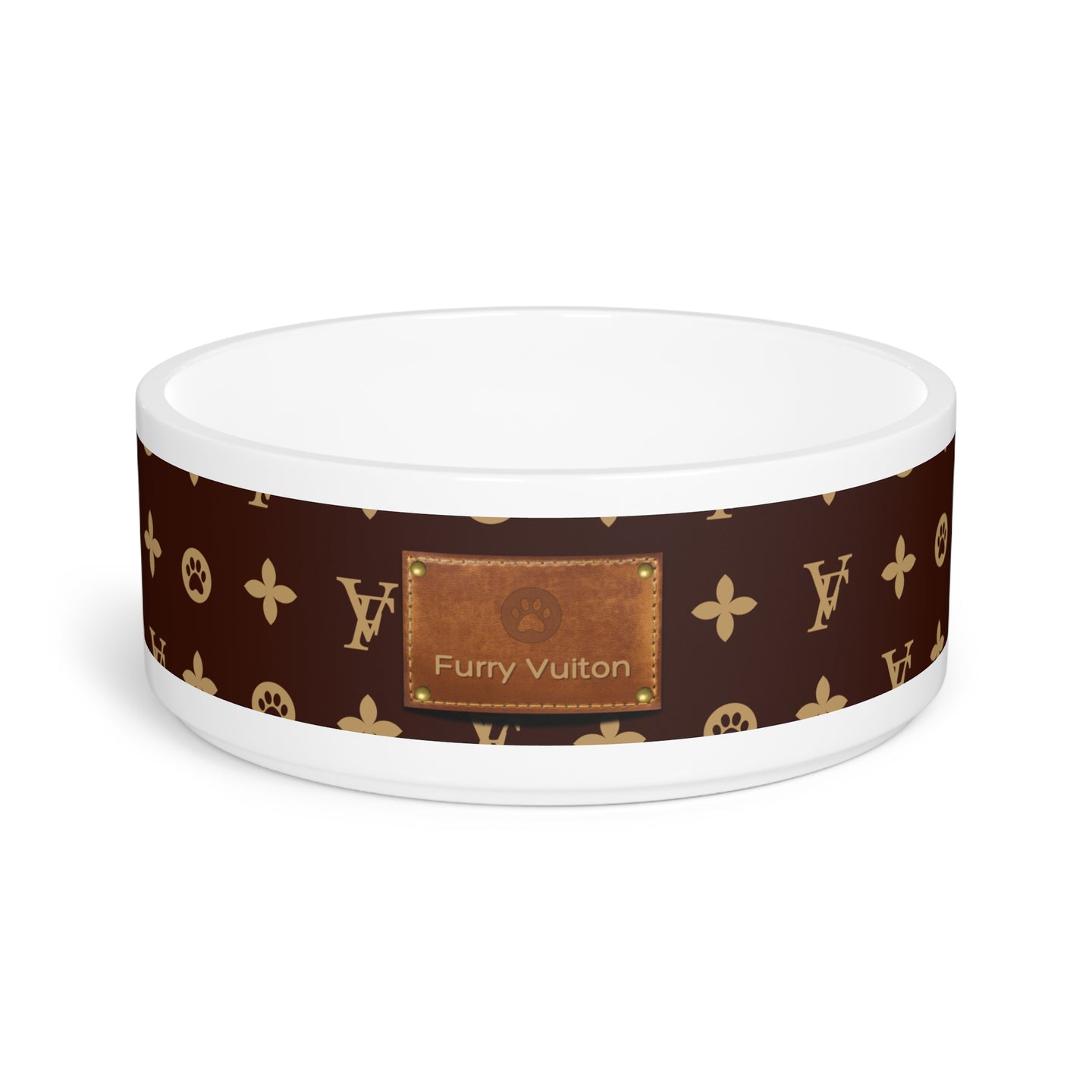 Furry Vuiton Pet Bowl-Your Posh Pet