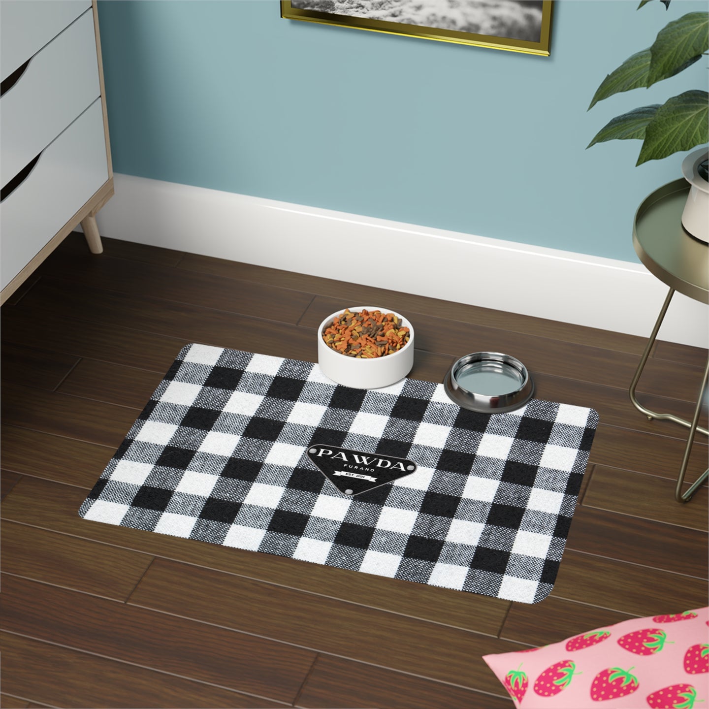 Pawda Faux-Designer Pet Food Mat-Your Posh Pet