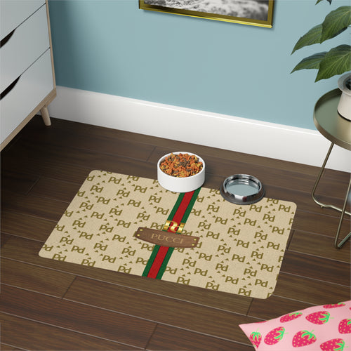 Pucci Faux-Designer Pet Food Mat-Your Posh Pet