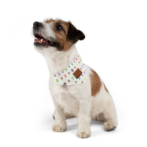 Light Furry Vuiton Faux-Designer Pet Bandana Collar-Your Posh Pet