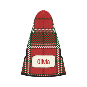 Personalized & Custom Holiday Flannel Design Pet Hoodie - Custom Pet Apparel