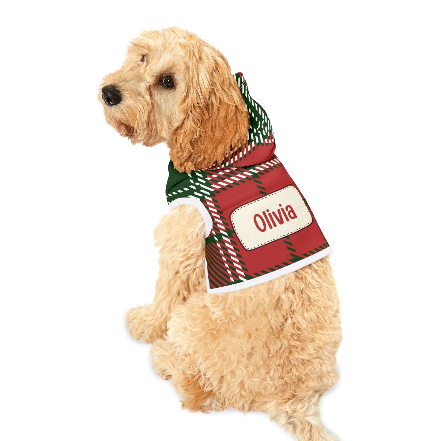 Personalized & Custom Holiday Flannel Design Pet Hoodie - Custom Pet Apparel